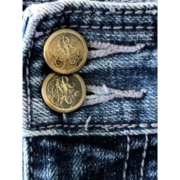 American Rag Cie Womens Cropped Denim Jeans Embellished Back Pockets Size 18 - Picture 4 of 10